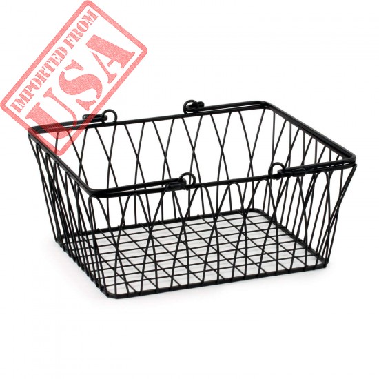 Spectrum Diversified Twist Wire Storage Basket, Medium, Black