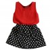 Elevin(TM) Toddler Kids Baby Girl Tutu Skirt Summer Dot Pleated Party Dresses Vest Sundress