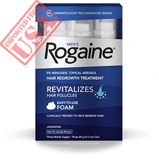 Impoprted Mens Rogaine 5% Minoxidil Foam for Hair Loss and Hair Regrowth Treatment Sale in Pakistan