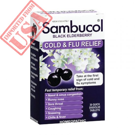 Shop Sambucol Black Elderberry Cold & Flu Relief Tablets Imported from USA