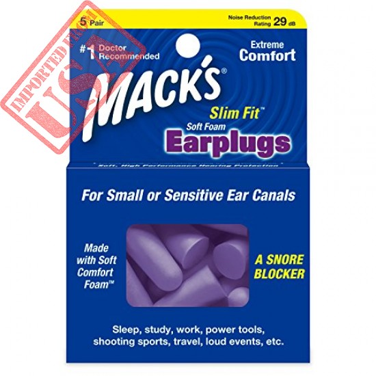 Mack's Slim Fit Soft Foam Earplugs 5 Pairs