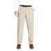 Haggar Men's Two Tone Herringbone Expandable Waist Pleat Front Dress Pant,Stone,36W x 34L