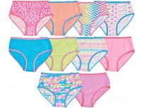 Trimfit Girls 10 Pack 100% Combed Cotton Colorful Hearts Panties Bright Multi Color L (10-12)