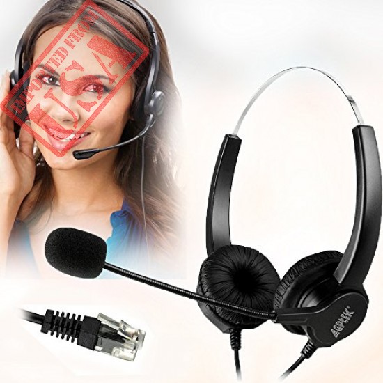 Agptek Hands-Free Call Center Noise Cancelling Corded Binaural Headset Shop Online In Pakistan