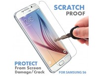 BUY [ PREMIUM QUALITY ] SAMSUNG GALAXY S6 TEMPERED GLASS SCREEN PROTECTOR - SHIELD, GUARD & PROTECT PHONE FROM CRASH & SCRATCH - ANTI FINGERPRINT, SMUDGE & SHATTER PROOF - BEST LCD DISPLAY PROTECTION