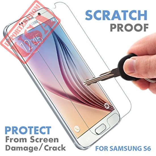 BUY [ PREMIUM QUALITY ] SAMSUNG GALAXY S6 TEMPERED GLASS SCREEN PROTECTOR - SHIELD, GUARD & PROTECT PHONE FROM CRASH & SCRATCH - ANTI FINGERPRINT, SMUDGE & SHATTER PROOF - BEST LCD DISPLAY PROTECTION
