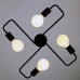 Unitary Brand Black Vintage Barn Metal Semi Flush Mount Ceiling Light Max. 160W With 4 Lights Painted Finish