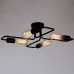 Unitary Brand Black Vintage Barn Metal Semi Flush Mount Ceiling Light Max. 160W With 4 Lights Painted Finish