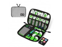 BAGSMART Travel Cable Organizer Portable Electronics Accessories Cases for Hard Drives, Charging Cords, USB Charger, Light Grey