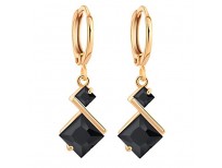 YAZILIND 18K Gold Plated Cubic Zirconia Inlay Charming Hoop Dangle Earrings for Women Gift