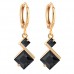 YAZILIND 18K Gold Plated Cubic Zirconia Inlay Charming Hoop Dangle Earrings for Women Gift