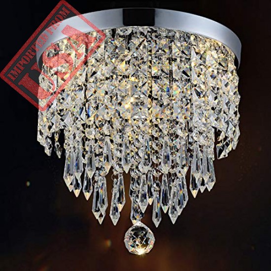 Hile Lighting KU300074 Modern Chandelier Crystal Ball Fixture Pendant Ceiling Lamp H9.84