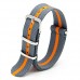 CIVO Watch Bands NATO Premium Ballistic Nylon Watch Strap Stainless Steel Buckle (Smoke Grey/Pumpkin, 22mm)