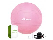 Trideer Exercise Ball (45-85cm) Extra Thick Yoga Ball Chair, Anti-Burst Heavy Duty Stability Ball Supports 2200lbs, Birthing Ball with Quick Pump (Office & Home & Gym) (Pink, XXL (78-85cm))