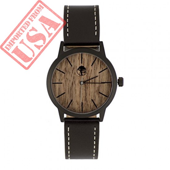 Get online Genuine Leather Strap with wooden Dial Men`s Watches in Pakistan 