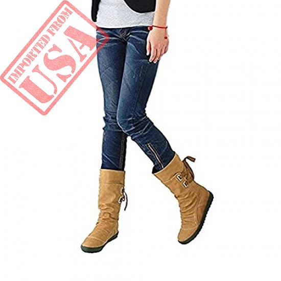 Get online Stylish Back Lace women Snow Boots in Pakistan