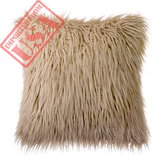 Phantoscope Decorative New Luxury Series Merino Style Ginger Faux Fur Throw Pillow Case Cushion Cover 18