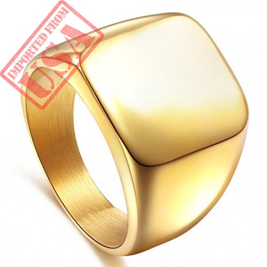 Buy Enhong Signet Biker Rings Solid Polished Stainless Steel Ring For Men For Sale In Pakistan