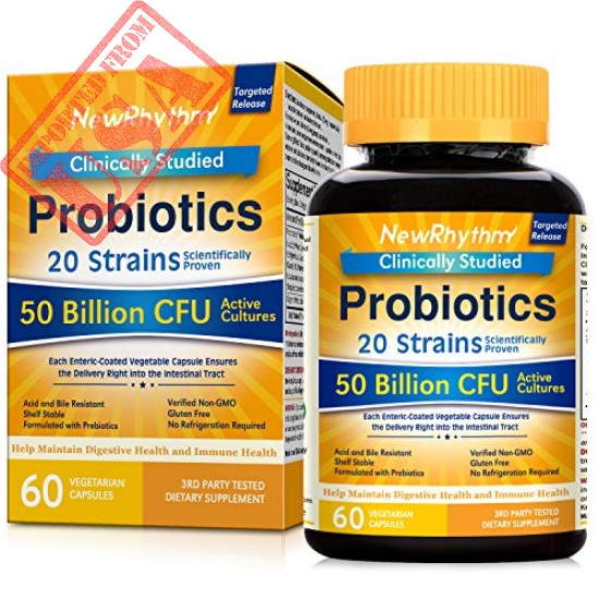 New Rhythm Probiotics 50 Billion CFU 20 Strains, 60 Veggie Capsule sale in Pakistan