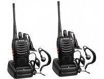 Arcshell Rechargeable Long Range Two-way Radios with Earpiece 2 Pack UHF 400-470Mhz Walkie Talkies Li-ion Battery and Charger included