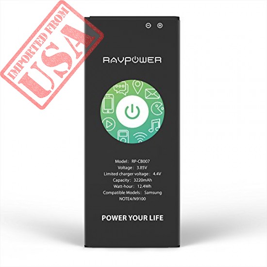 Galaxy Note 4 Replacement Battery RAV Power 3220mAh Li-ion Wallet Capable imported from USA