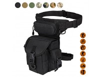 Military Tactical Drop Leg Bag Tool Fanny Thigh Pack Leg Rig Utility Pouch Paintball Airsoft Motorcycle Riding Thermite Versipack, Black