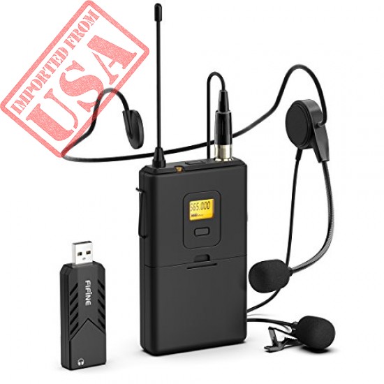 Imported Wireless Microphones Headset UHF Wireless System with USB Receiver,Transmitter for PC, MAC Sale online in Pakistan