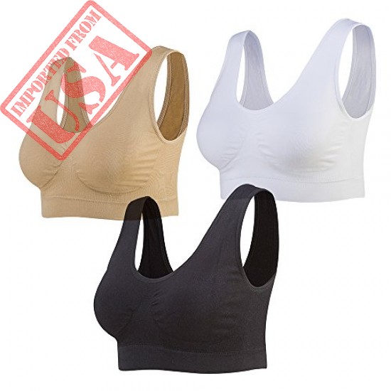 Shop Seamless Sports Bra Bra with Removable Pads for Women imported from USA