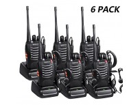 Baofeng Bf-888s VHF Radios Walkie Talkies Long Range with Earpiece Mic Antenna Handheld Two Way Radio 5W Rechargeable 2 Way Radio UHF Ham Transceiver with Headsets Microphone(6 Pack)