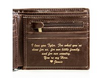 BUY PERSONALIZED MENS WALLET - LEATHER WALLET, THE PERFECT MENS GIFT, BOYFRIEND GIFT, FATHER'S DAY GIFT OR GROOMSMEN GIFT - PERSONALIZED GIFTS FOR MEN: A BIFOLD WALLET WITH ID SLEEVE AND COIN POCKET IMPORTED FROM USA