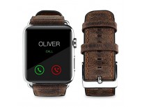 Top4cus Genuine Leather I watch Strap Replacement Band Stainless Metal Clasp, Apple Watch Series Made in USA 