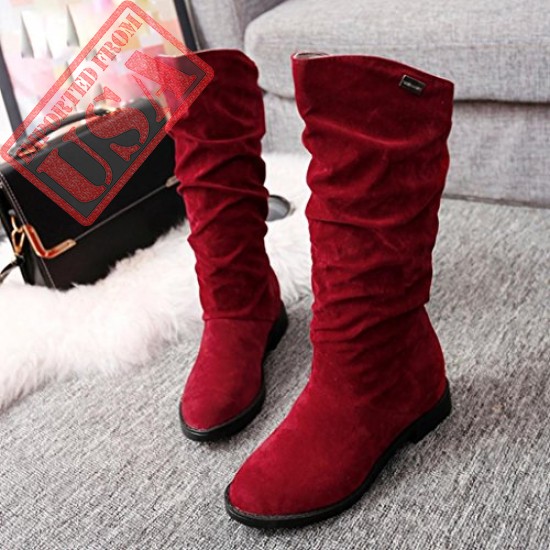 Buy online Imported winter Mid high Boots for women in Pakistan 