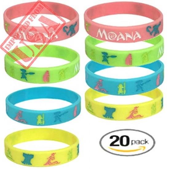 BlueBell 20 pc Moana Silicon Wristbands / Kids Party Favors (Child, Moana)