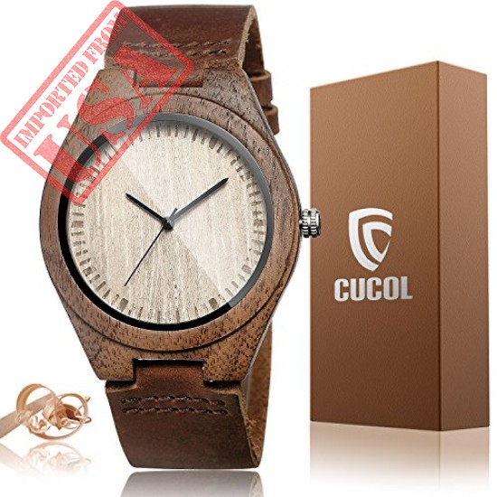 Shop online Best Quality wooden Case Men Quartz Wrist Watch in Pakistan