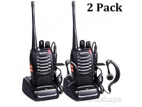 Baofeng BF-888s Walkie Talkies Long Range Radios With Earpiece Mic Vhf/UHF Radios 5W Two Way Radio Handheld 2 Way Radio Ham Transceiver With Antenna Headsets Microphone(2 Pack)