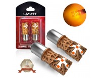 LASFIT 1157 2057 2357 7528 BAY15D LED Bulbs Free Polarity, Super Bright High Power LED Lights, Use for Turn Signal Blinker Lights, Amber Yellow (Pack of 2)