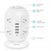 INTEY Power Strip Surge Protector 8 Outlet 4 USB Ports Multi Plug Outlet Long Extension Cord 9.8 Ft