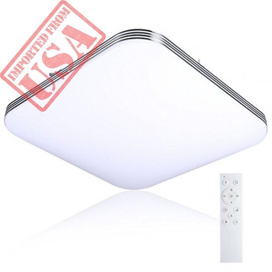 B-Right 20W Ultra-Thin Square LED Flush Mount Ceiling Light, Remote Control Dimmable & 3000K/4000K/5000K Color Changeable 1400lm 13-inch