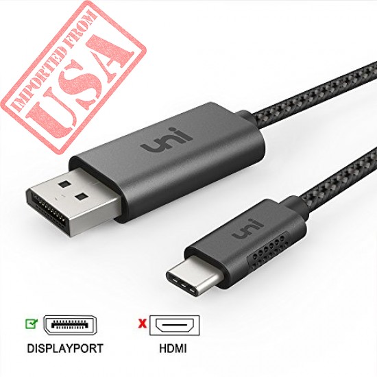 USB C to DisplayPort Cable (4K@60Hz), uni Thunderbolt 3 to DisplayPort Cable Compatible for MacBook Pro 2018/2017, iPad Pro/MacBook Air 2018, XPS 15, Surface Book 2 and More-Gray, 3FT/0.9m(Not HDMI