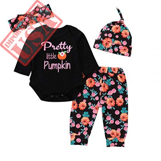 halloween infant baby girls little pumpkin long sleeve romper shop online in pakistan