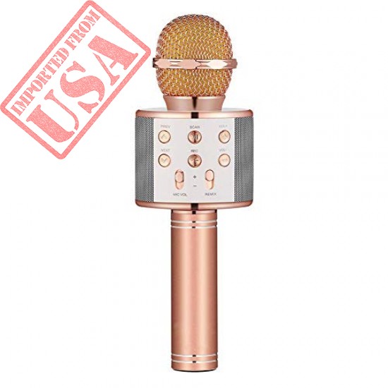 Wireless Bluetooth Karaoke Microphone,3-in-1 Portable Handheld karaoke Mic Home Party Birthday Speaker Machine for iPhone/Android/iPad/Sony, PC and All Smartphone(Rose Gold)