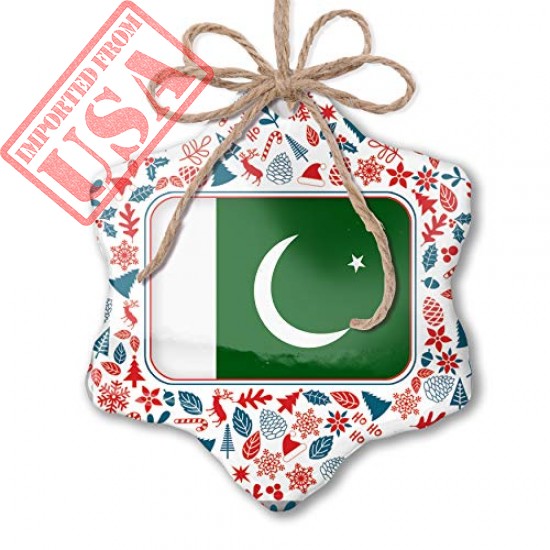 NEONBLOND Christmas Ornament Pakistan Flag Red White Blue Xmas